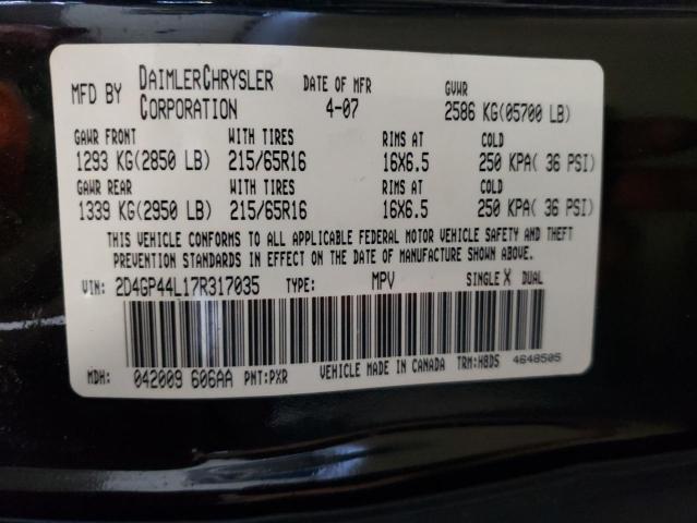 Photo 10 from auction – 2007 DODGE GRAND CARA with VIN 2D4GP44L17R317035