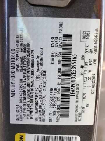 Photo 10 from auction – 2014 FORD FUSION SE with VIN 1FA6P0HD2E5395165