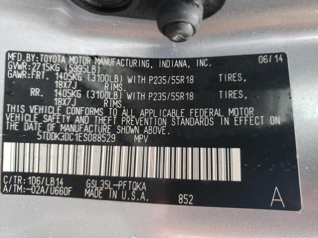 Photo 10 from auction – 2014 TOYOTA SIENNA XLE with VIN 5TDDK3DC1ES088529