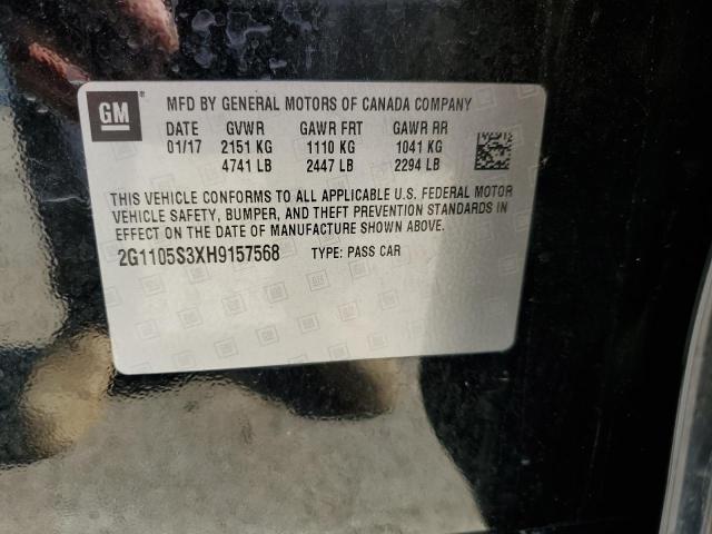 Photo 10 from auction – 2017 CHEVROLET IMPALA LT with VIN 2G1105S3XH9157568