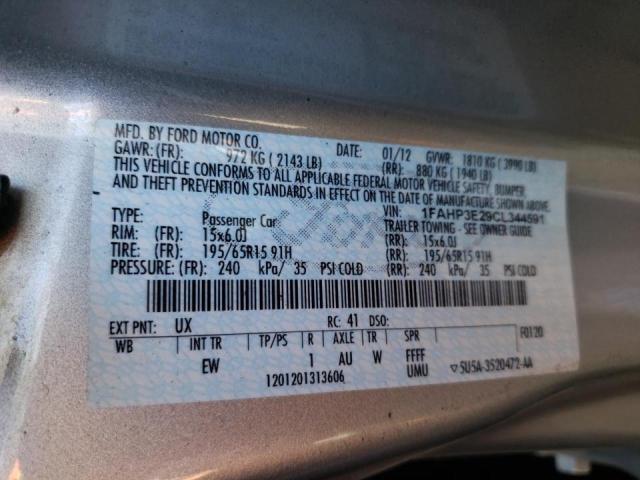 Photo 10 from auction – 2012 FORD FOCUS S with VIN 1FAHP3E29CL344591