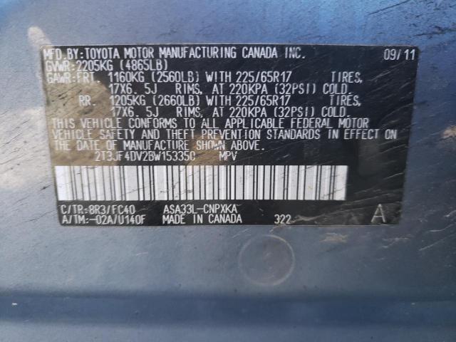 Photo 10 from auction – 2011 TOYOTA RAV4 with VIN 2T3JF4DV2BW153350