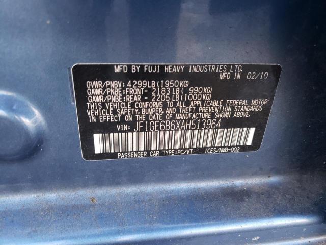 Photo 10 from auction – 2010 SUBARU IMPREZA 2. with VIN JF1GE6B6XAH513964