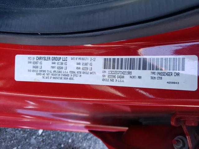 Photo 10 from auction – 2012 DODGE AVENGER SX with VIN 1C3CDZEG7CN221909