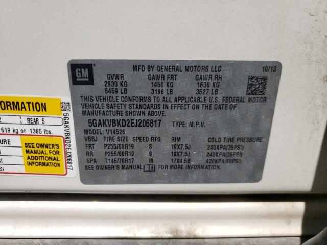 Photo 10 from auction – 2014 BUICK ENCLAVE with VIN 5GAKVBKD2EJ206817
