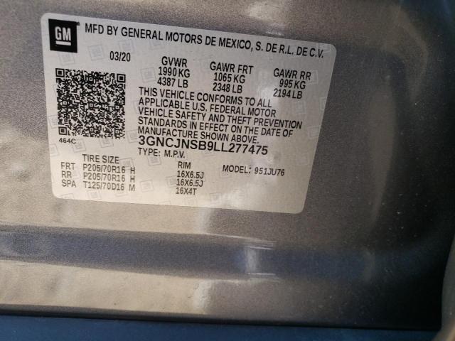 Photo 10 from auction – 2020 CHEVROLET TRAX LS with VIN 3GNCJNSB9LL277475