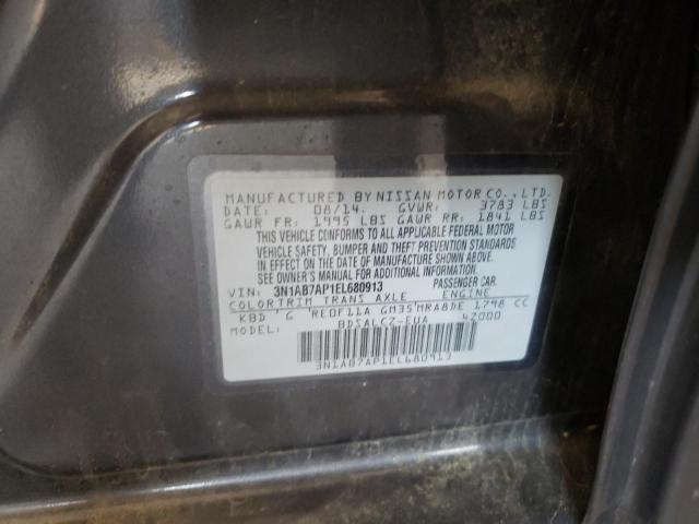 Photo 10 from auction – 2014 NISSAN SENTRA S with VIN 3N1AB7AP1EL680913
