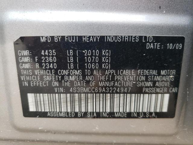 Photo 10 from auction – 2010 SUBARU LEGACY 2.5 with VIN 4S3BMCC69A3224947