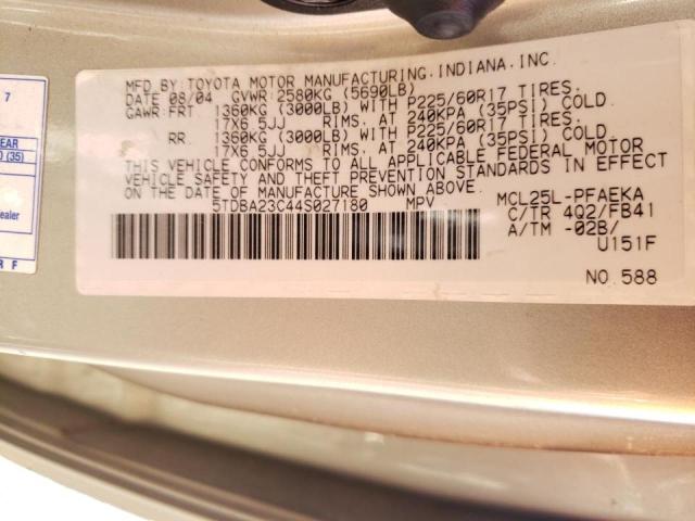 Photo 10 from auction – 2004 TOYOTA SIENNA LE with VIN 5TDBA23C44S027180