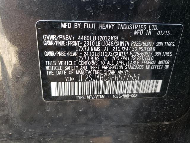 Photo 10 from auction – 2015 SUBARU FORESTER 2 with VIN JF2SJABC6FH577551