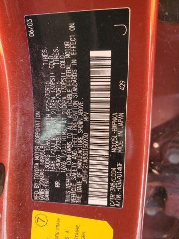 Photo 10 from auction – 2003 TOYOTA HIGHLANDER with VIN JTEHF21A830150930