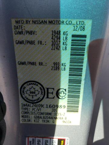 Photo 10 from auction – 2009 NISSAN ALTIMA 2.5 with VIN 1N4AL24E09C160989