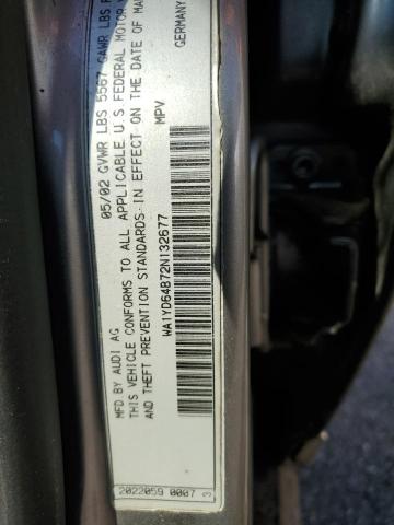 Photo 10 from auction – 2002 AUDI ALLROAD with VIN WA1YD64B72N132677