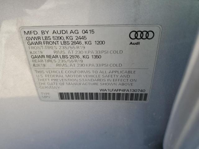 Photo 10 from auction – 2015 AUDI Q5 PREMIUM with VIN WA1LFAFP4FA130740