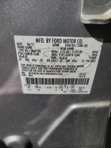 Photo 10 from auction – 2011 FORD EDGE LIMIT with VIN 2FMDK3KC5BBB53362