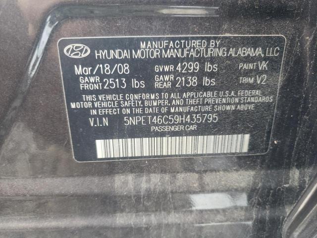 Photo 10 from auction – 2009 HYUNDAI SONATA GLS with VIN 5NPET46C59H435795