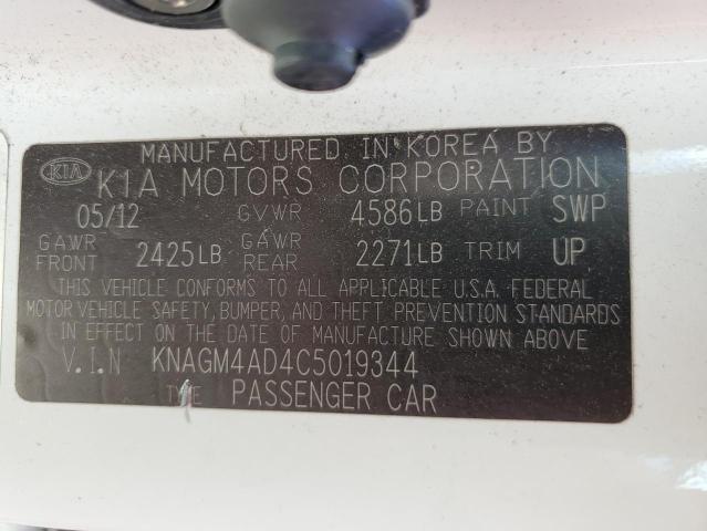 Photo 10 from auction – 2012 KIA OPTIMA HYB with VIN KNAGM4AD4C5019344