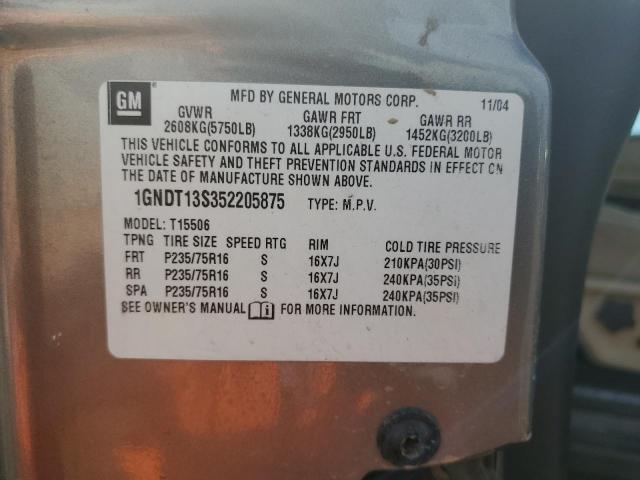 Photo 10 from auction – 2005 CHEVROLET TRAILBLAZE with VIN 1GNDT13S352205875
