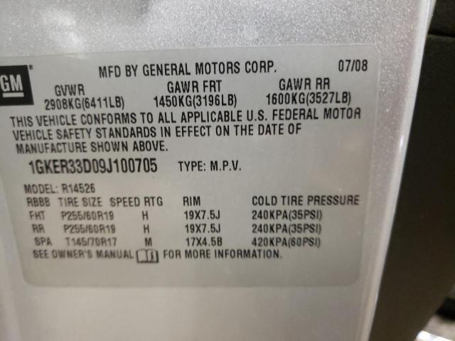 Photo 10 from auction – 2009 GMC ACADIA SLT with VIN 1GKER33D09J100705