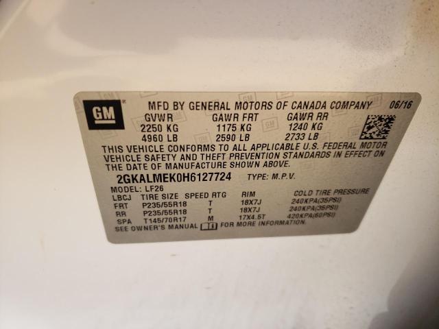 Photo 10 from auction – 2017 GMC TERRAIN SL with VIN 2GKALMEK0H6127724