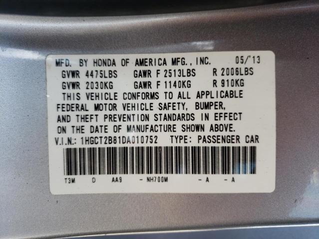 Photo 10 from auction – 2013 HONDA ACCORD EXL with VIN 1HGCT2B81DA010752