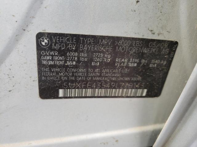 Photo 10 from auction – 2009 BMW X5 XDRIVE3 with VIN 5UXFE43549L270143