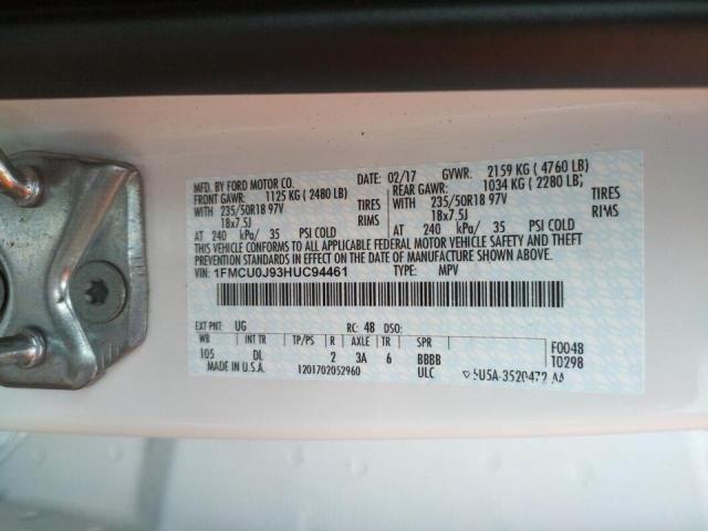 Photo 10 from auction – 2017 FORD ESCAPE TIT with VIN 1FMCU0J93HUC94461