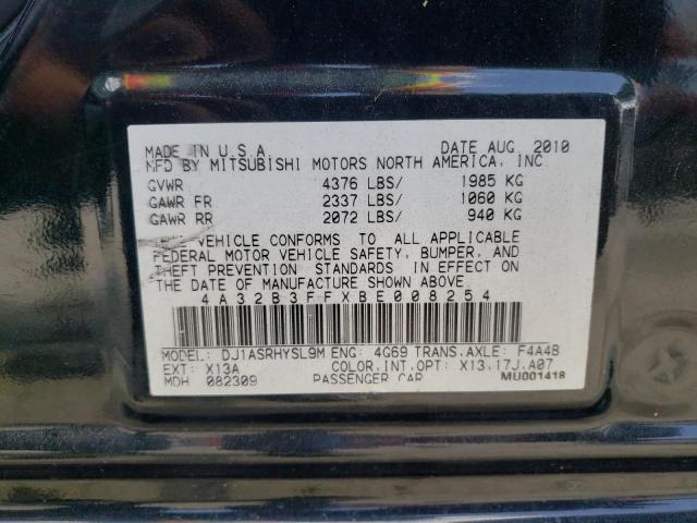 Photo 10 from auction – 2011 MITSUBISHI GALANT ES with VIN 4A32B3FFXBE008254