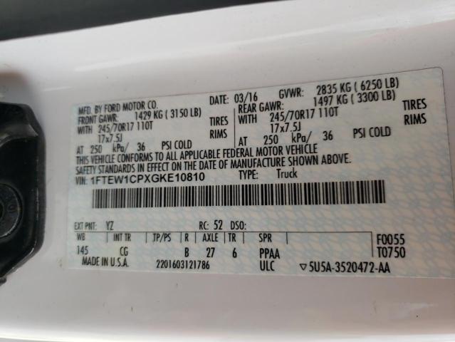 Photo 10 from auction – 2016 FORD F150 SUPER with VIN 1FTEW1CPXGKE10810