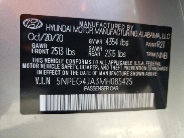 Photo 10 from auction – 2021 HYUNDAI SONATA SE with VIN 5NPEG4JA3MH085425
