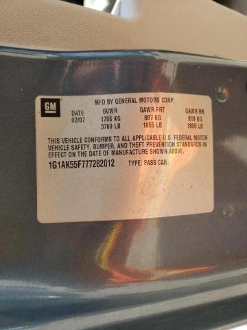 Photo 10 from auction – 2007 CHEVROLET COBALT LS with VIN 1G1AK55F777282012
