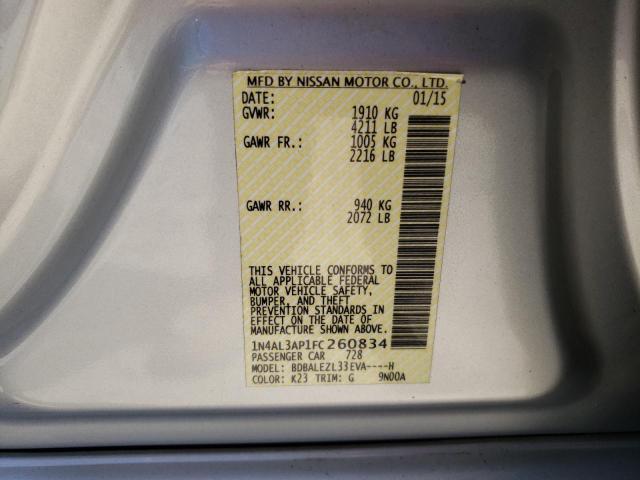 Photo 10 from auction – 2015 NISSAN ALTIMA 2.5 with VIN 1N4AL3AP1FC260834