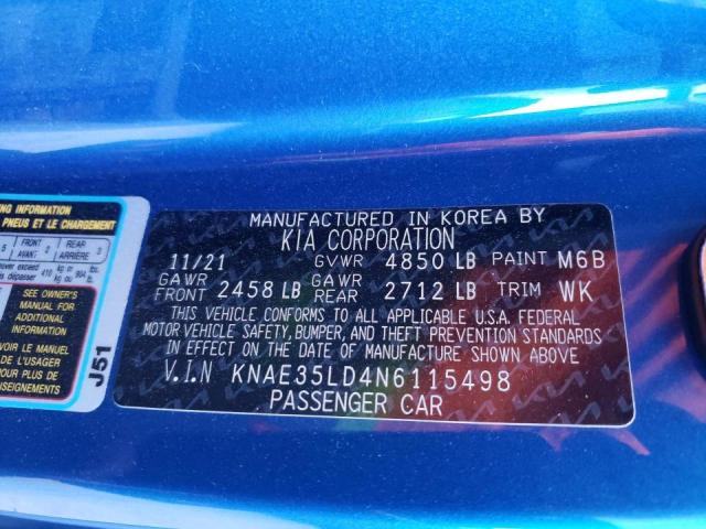 Photo 10 from auction – 2022 KIA STINGER GT with VIN KNAE35LD4N6115498