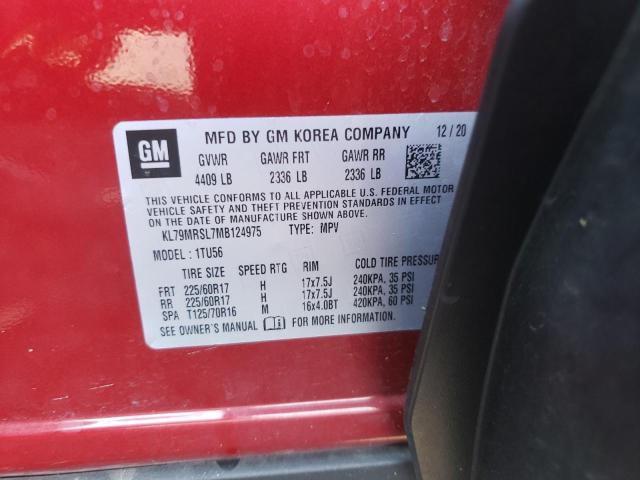 Photo 10 from auction – 2021 CHEVROLET TRAILBLAZE with VIN KL79MRSL7MB124975