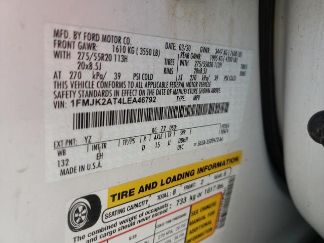 Photo 10 from auction – 2020 FORD EXPEDITION with VIN 1FMJK2AT4LEA46792