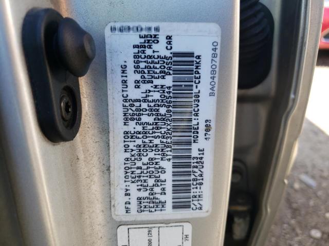 Photo 10 from auction – 2002 TOYOTA CAMRY LE with VIN 4T1BE32KX2U096544