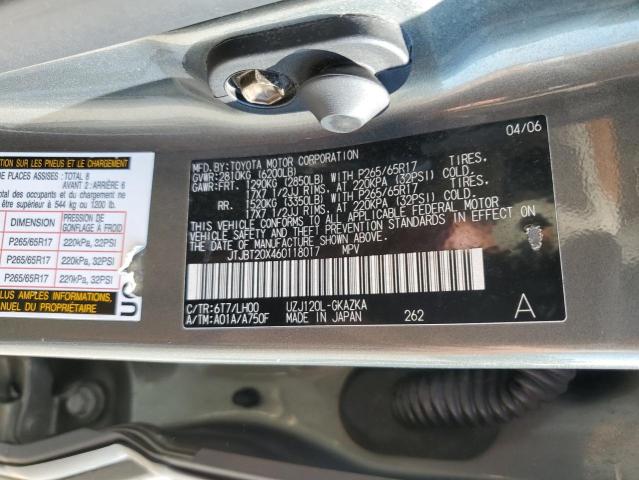 Photo 10 from auction – 2006 LEXUS GX 470 with VIN JTJBT20X460118017