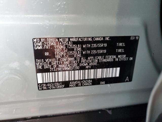 Photo 10 from auction – 2019 TOYOTA RAV4 ADVEN with VIN 2T3J1RFVXKW037290