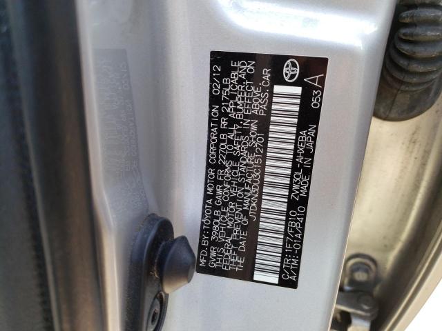 Photo 10 from auction – 2012 TOYOTA PRIUS with VIN JTDKN3DU3C1512701