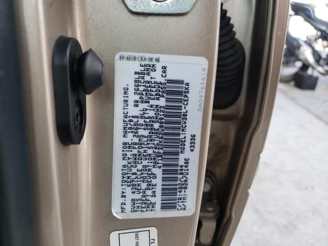 Photo 10 from auction – 2002 TOYOTA CAMRY LE with VIN 4T1BF32K62U009123