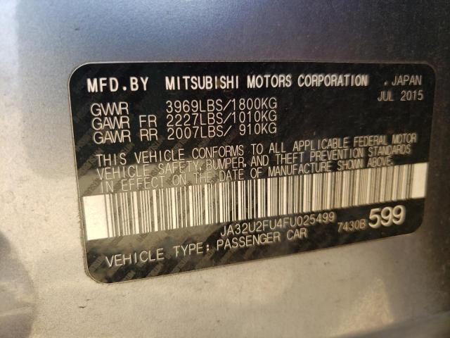 Photo 10 from auction – 2015 MITSUBISHI LANCER ES with VIN JA32U2FU4FU025499