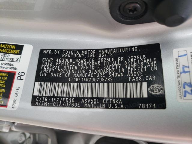 Photo 10 from auction – 2013 TOYOTA CAMRY L with VIN 4T1BF1FK7DU705782