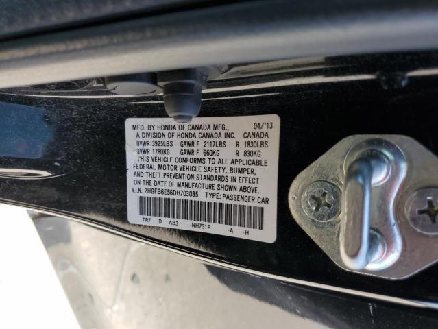 Photo 10 from auction – 2013 HONDA CIVIC SI with VIN 2HGFB6E56DH703035