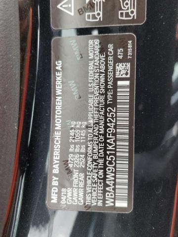 Photo 10 from auction – 2019 BMW 440XI with VIN WBA4W9C51KAF94252