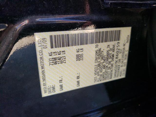Photo 10 from auction – 2009 NISSAN MAXIMA S with VIN 1N4AA51E79C860259