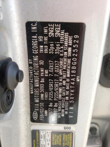 Photo 10 from auction – 2011 KIA SORENTO BA with VIN 5XYKT4A18BG025529