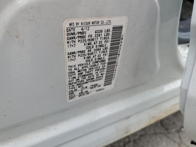 Photo 10 from auction – 2012 NISSAN ROGUE S with VIN JN8AS5MT7CW294681