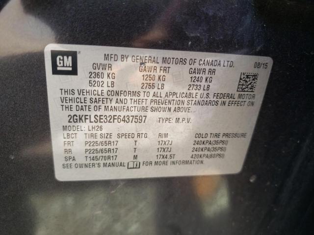 Photo 10 from auction – 2015 GMC TERRAIN SL with VIN 2GKFLSE32F6437597