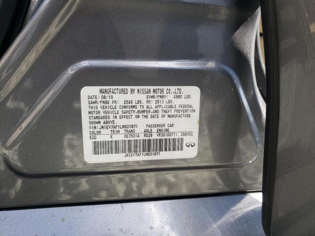 Photo 10 from auction – 2020 INFINITI Q50 PURE with VIN JN1EV7AP1LM201871