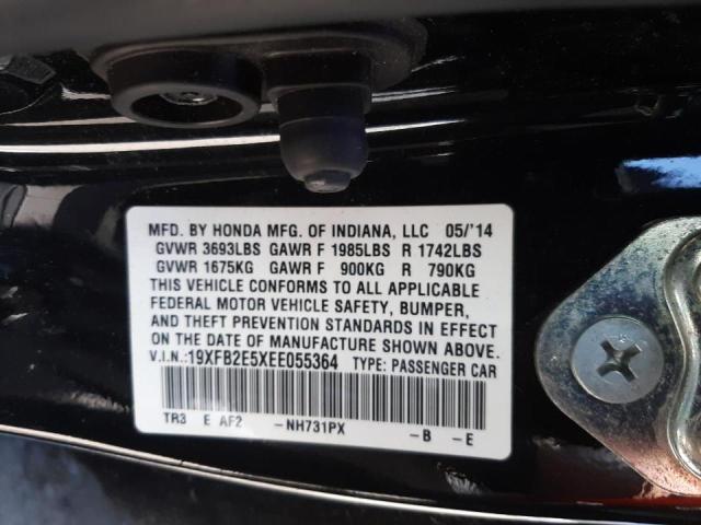 Photo 10 from auction – 2014 HONDA CIVIC LX with VIN 19XFB2E5XEE055364